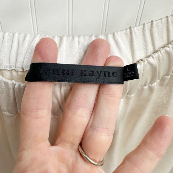 Jenni Kayne Ivory Demi Wide Leg Pants Relaxed Fit Silky Rayon Trousers Large - Picture 5 of 11